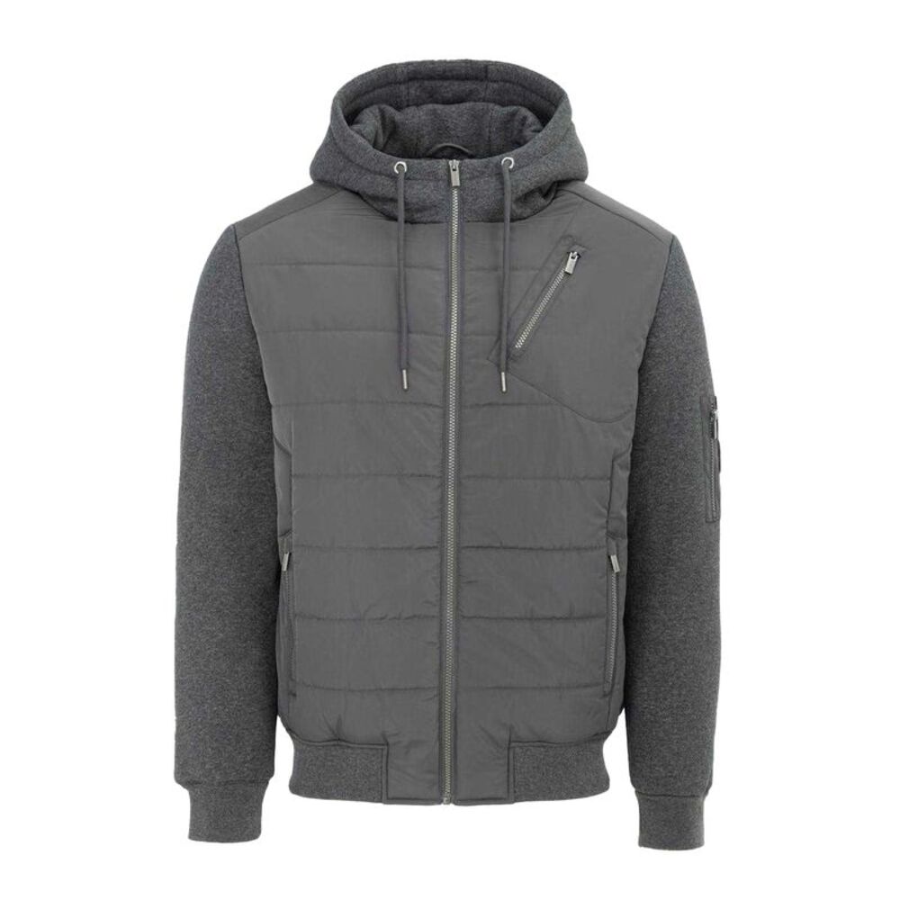 Firetrap Mens Polyester Long-Sleeved Hybrid Jacket / Charcoal